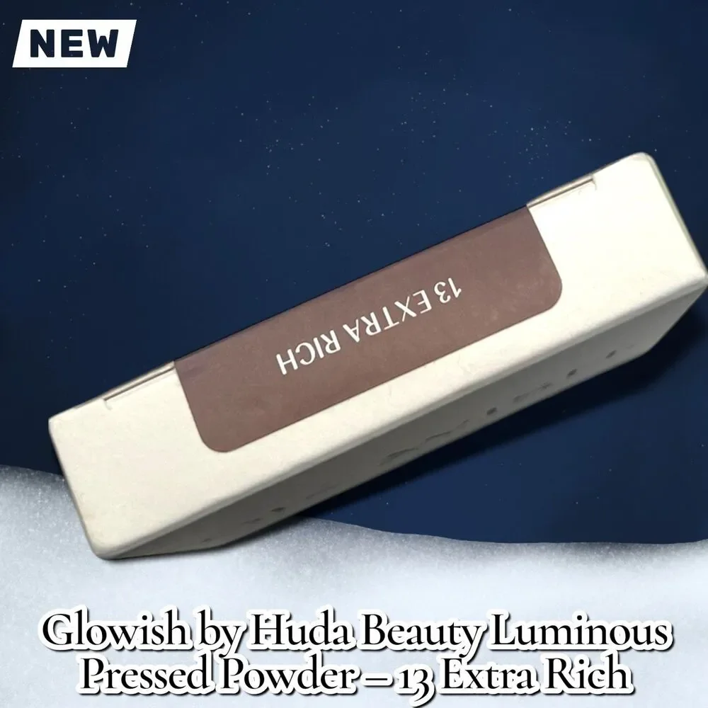 New NIB Glowish by Huda Beauty Luminous Pressed Powder – 13 Extra Rich